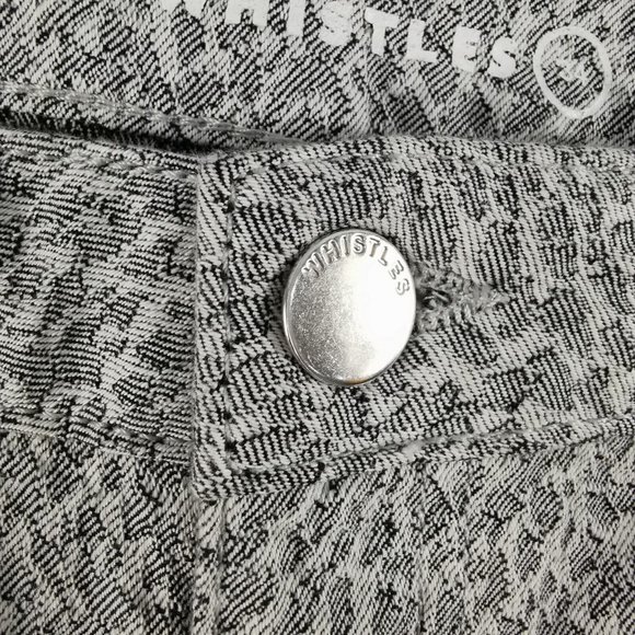 WHISTLES 34 Leopard Print Skinny Jeans Ivory Silver Trousers W34 L27 Ankle - Picture 4 of 10